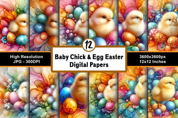 Baby Chick Easter Digital Papers