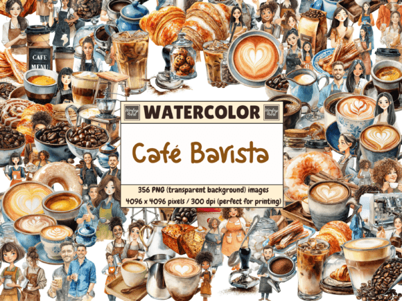 Cafe Barista Watercolor Clipart: Crafting Authentic Coffee Experiences Through Design