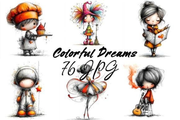 Colorful Dreams Fantasy Friends Clipart