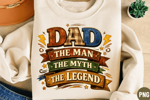 Dad Myth Legend Retro PNG Design