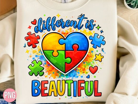 Evaluating the Different is Beautiful Autism Shirt PNG for Creative and Commercial Projects