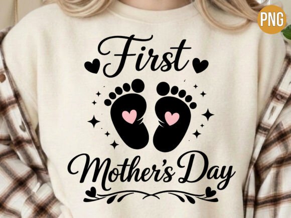 First Mother’s Day Baby Footprints PNG
