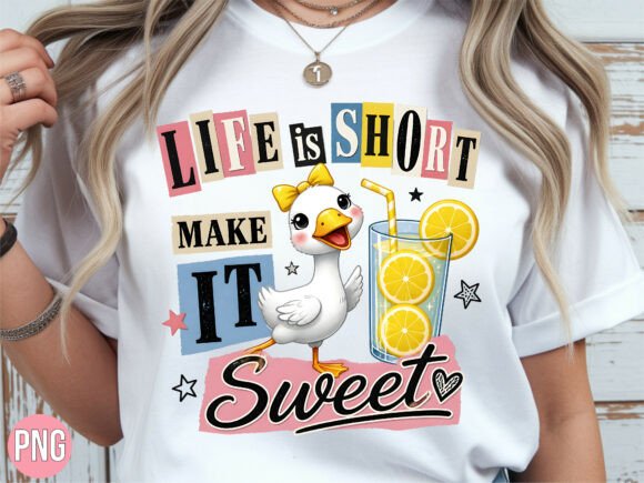 Life is Short Make It Sweet Duck PNG: Elevate Your Creative Projects with High-Quality Digital Design