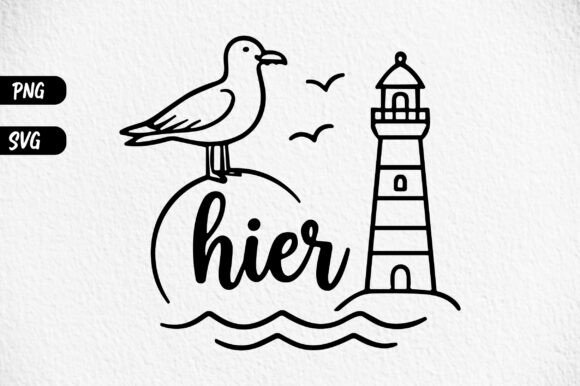 Lighthouse Seagull Beach Clipart PNG SVG Guide