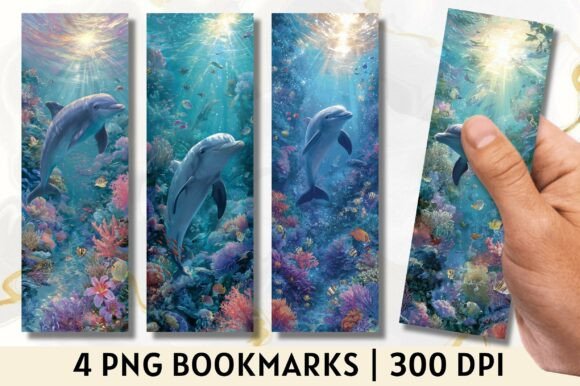 Ocean Dolphin Undersea Art Bookmark Guide