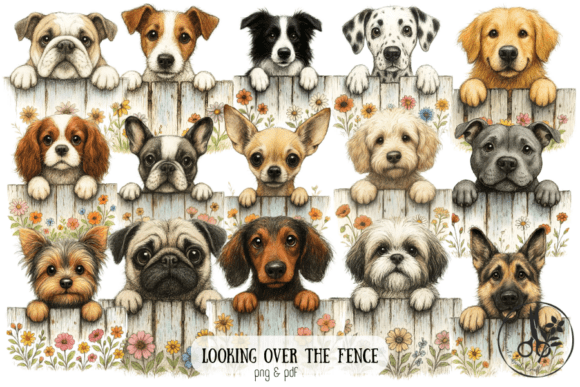 Strategic Branding with Looking over the Fence - Dog Clipart
