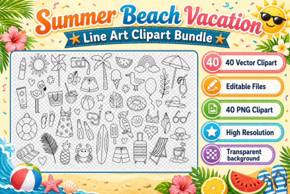 Summer Beach Vacation Line Art Bundle: A Practical Guide for Creators