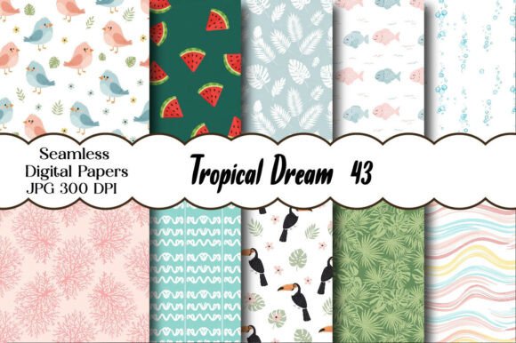 Tropical Dream Digital Pattern: A Vibrant Design Asset
