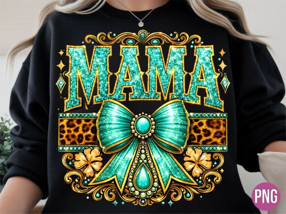 Unleash Your Creativity with the Leopard Teal Mama Western Bow PNG