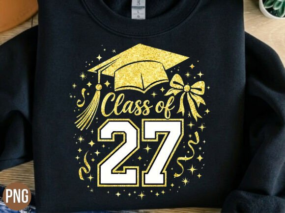 Unlocking Creative Potential with the Gold Glitter Class of 2027 Graduate PNG
