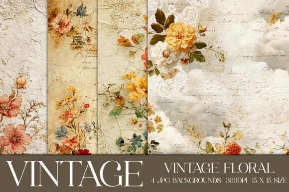 Vintage Floral Backgrounds, S2: A Creative Resource