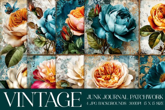Vintage Junk Journal Patchwork Papers S4