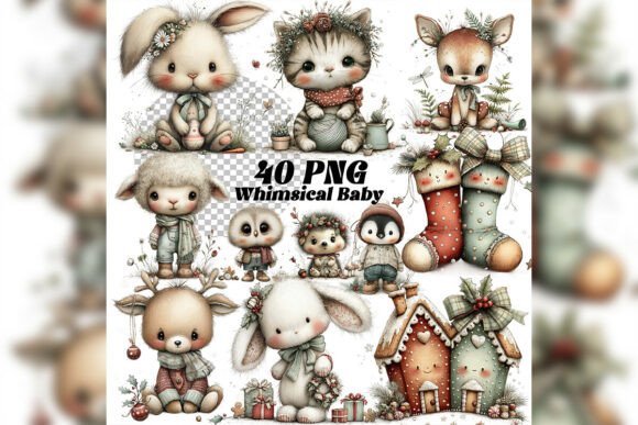 Whimsical Festive Baby Characters